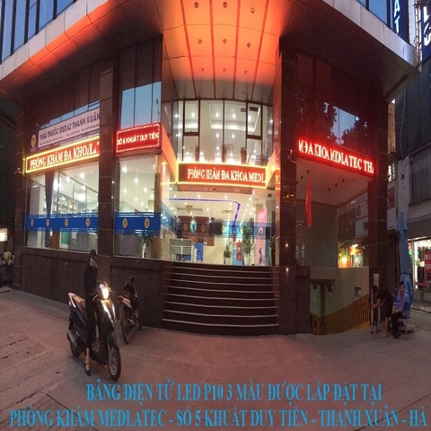 Bảng điện tử P10 - 3 màu lắp đặt tại Phòng Khám Medlatec - Hà Nội