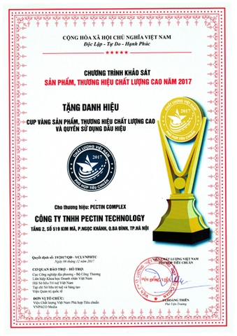 Sản phẩm, thương hiệu chất lượng cao năm 2017