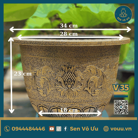 Chậu nhựa giả đồng nhập khẩu | Sen Vô Ưu