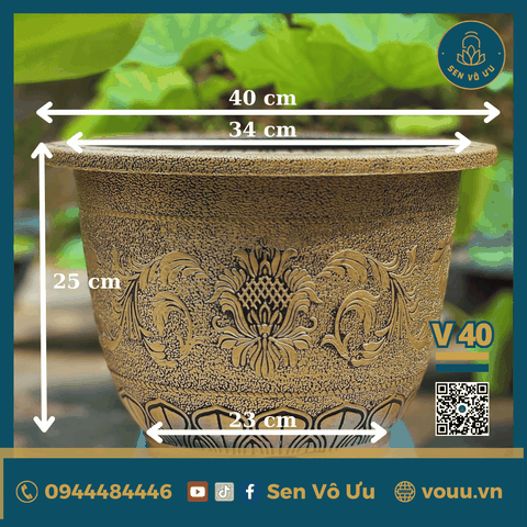 Chậu nhựa giả đồng nhập khẩu | Sen Vô Ưu