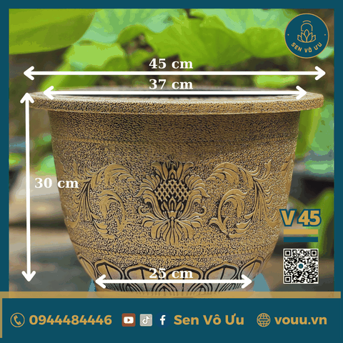 Chậu nhựa giả đồng nhập khẩu | Sen Vô Ưu