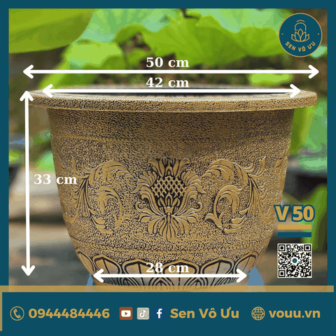 Chậu nhựa giả đồng nhập khẩu | Sen Vô Ưu