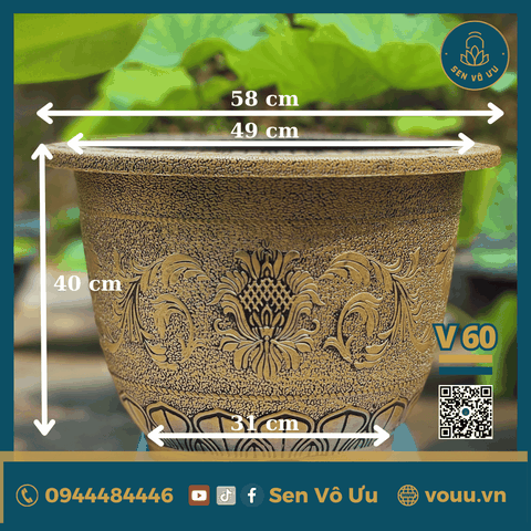 Chậu nhựa giả đồng nhập khẩu | Sen Vô Ưu
