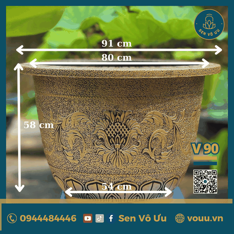 Chậu nhựa giả đồng nhập khẩu | Sen Vô Ưu
