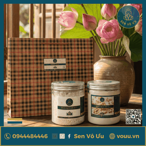 Combo Tinh bột củ sen - Bột hạt sen nguyên chất | Sen Vô Ưu