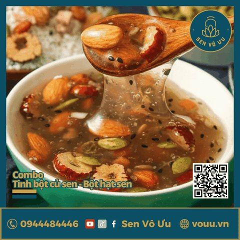Combo Tinh bột củ sen - Bột hạt sen nguyên chất | Sen Vô Ưu