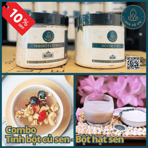 Combo Tinh bột củ sen - Bột hạt sen nguyên chất | Sen Vô Ưu