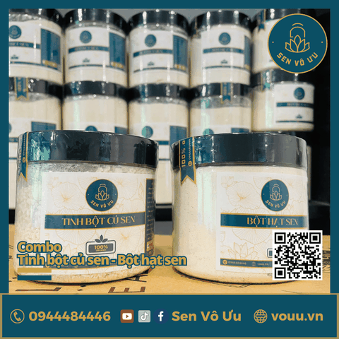 Combo Tinh bột củ sen - Bột hạt sen nguyên chất | Sen Vô Ưu