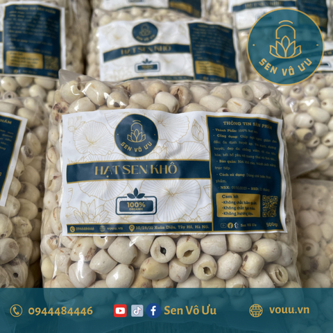 Hạt sen khô 500gr bở ngon | Sen Vô Ưu
