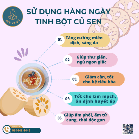 Tinh bột củ sen nguyên chất | Sen Vô Ưu