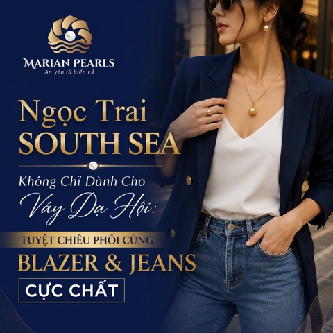 Ngọc Trai South Sea Không Chỉ Dành Cho Váy Dạ Hội: Tuyệt Chiêu Phối Cùng Blazer Và Jeans Cực Chất