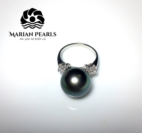 Nhẫn Ngọc Trai Tahiti - Sắc Đen Huyền Bí