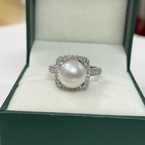 Nhẫn Vàng 14k Gắn Ngọc Trai Akoya Trắng