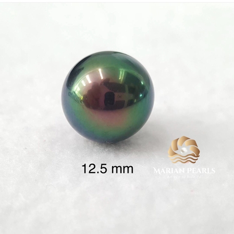 Viên Ngọc Trai Tahiti Cỡ 12.5mm Màu Xanh Lông Công