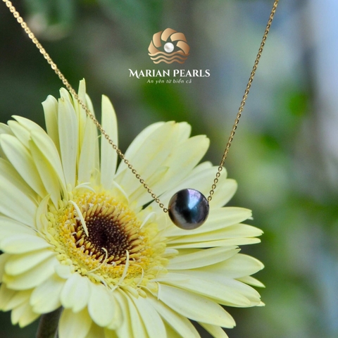 Dây Xuyên Tâm Ngọc trai Tahiti Ánh Tím