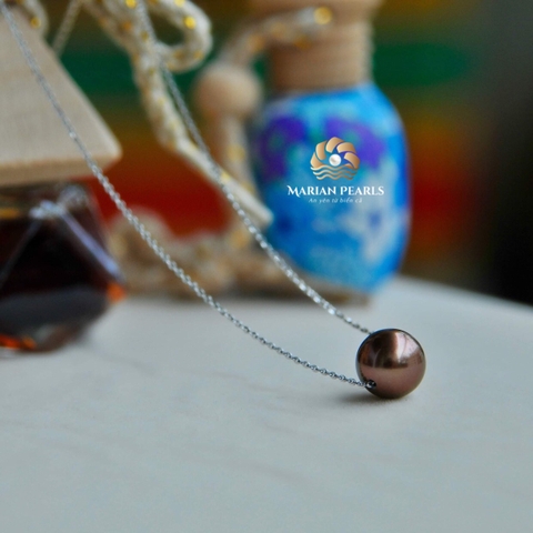 Dây Xuyên Tâm Ngọc trai Tahiti, - Sắc Nâu Đặc Biệt