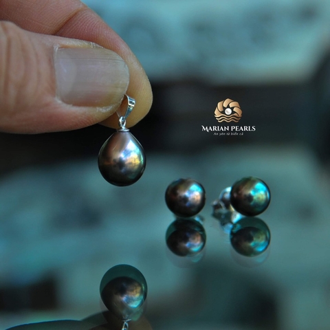 Mặt Dây Và Bông Tai Ngọc Tahiti