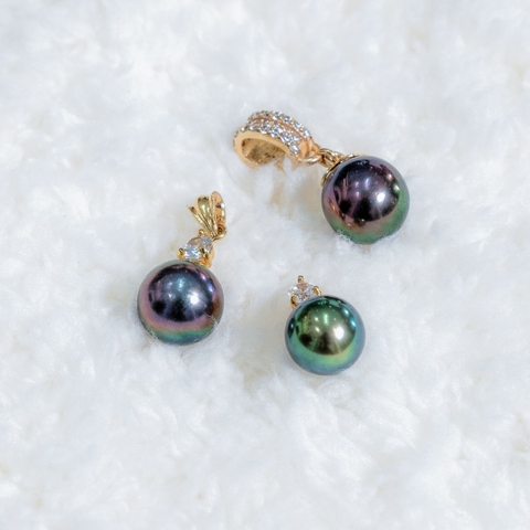 Bông Tai Ngọc Trai Tahiti Dòng Chảy Đại Dương