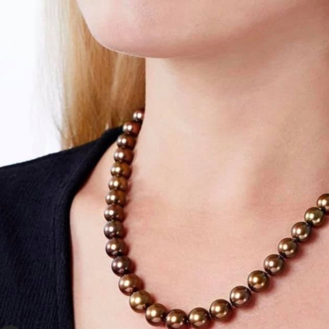 Chuỗi Ngọc Trai Tahiti Màu Nâu Chocolate