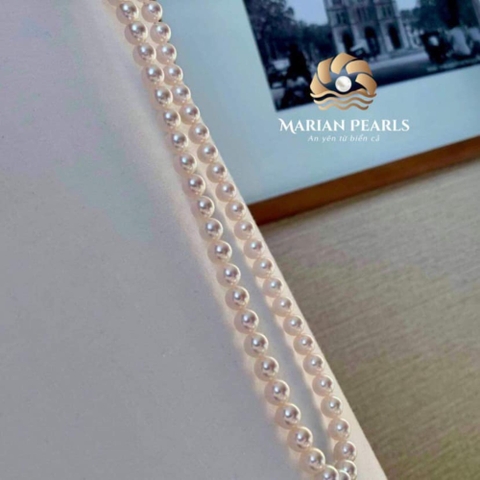 Vòng Cổ Ngọc Trai Akoya Ánh Hồng Đào