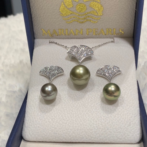 Bộ Trang Sức Ngọc Trai Tahiti Gingko - Niềm Hi Vọng