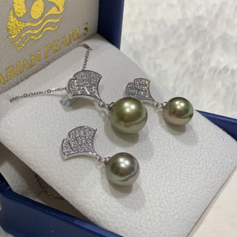 Bộ Trang Sức Ngọc Trai Tahiti Gingko - Niềm Hi Vọng