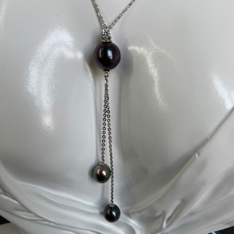 Dây Chuyền Ngọc Trai Tahiti Sắc Lông Công