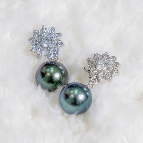 Bông Tai Ngọc Trai Tahiti Biển Khơi Lấp Lánh