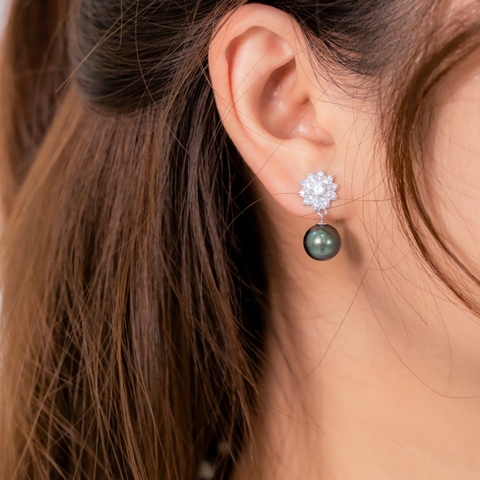 Bông Tai Ngọc Trai Tahiti Biển Khơi Lấp Lánh