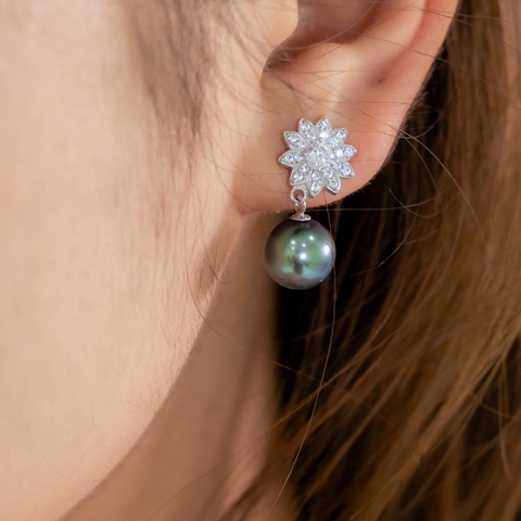 Bông Tai Ngọc Trai Tahiti Biển Khơi Lấp Lánh