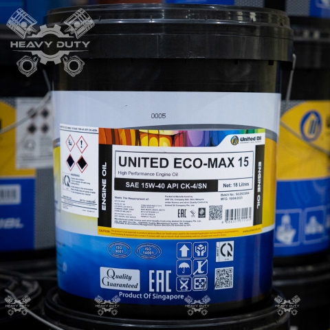 Dầu Nhớt Xe Tải, Xe Đầu Kéo United Eco-Max 15 SAE 15W40 API CK-4/SN Cao Cấp | Tiêu Chuẩn Euro 4,5,6
