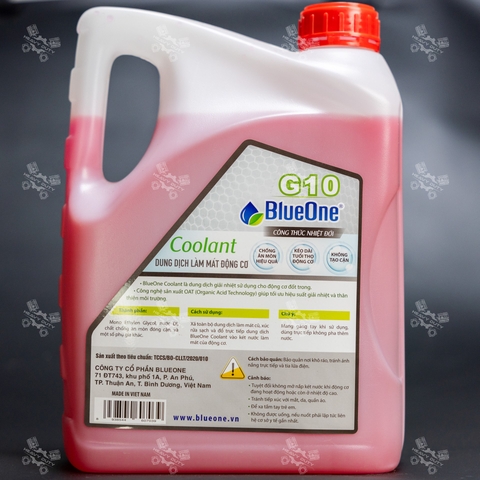 Dung Dịch Nước Làm Mát Công Nghệ Hữu Cơ BlueOne G10 - Blue One G10 OAT Coolant MADE IN VN 5L