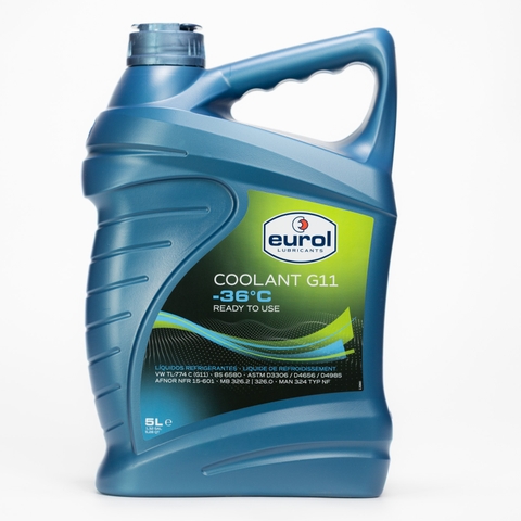 Eurol Coolant -36°C G11 (Xanh) – Nước làm mát pha sẵn G11, chống đông -36°C, bảo vệ chống ăn mòn cho ô tô/xe tải/xe khách
