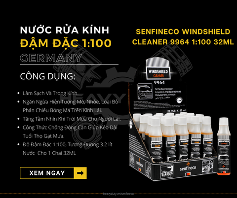 Senfineco 9964 Nước Rửa Kính Đậm Đặc Cao Cấp - Windshield Cleaner 1:100 Concetrate [32ML]