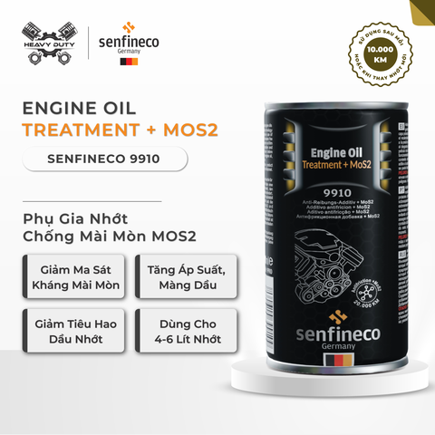 Senfineco 9910 Phụ Gia Nhớt Chống Mài Mòn - Engine Oil Treatment Mos2 [300ML]