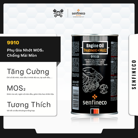 Senfineco 9910 Phụ Gia Nhớt Chống Mài Mòn - Engine Oil Treatment Mos2 [300ML]