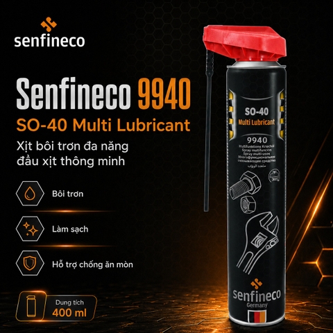 Senfineco 9940 SO40 Xịt Chống Gỉ và Bôi Trơn Đa Năng - Bảo Vệ Tối Ưu Cho Thiết Bị Của Bạn