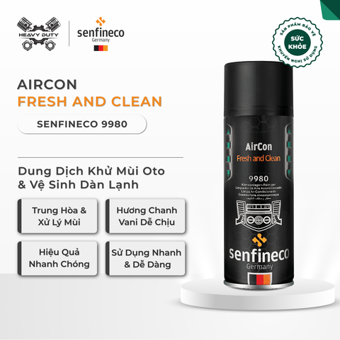 Senfineco 9980 Dung Dịch Khử Mùi Oto Và Làm Sạch Dàn Lạnh - AirCon Fresh And Clean
