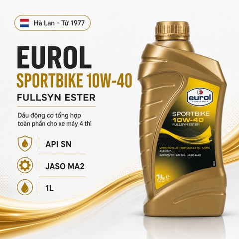 Eurol E100070 Sportbike 10W-40 - Nhớt xe số gốc ester cao cấp | Made in Holland
