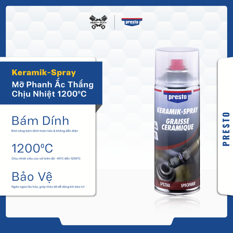 Mỡ Phanh Ắc Thắng Ceramic Chịu Nước Chịu Nhiệt Siêu Cao - Presto Ceramic Paste Grease 157073 [1200°C] [ABS Safe] [MADE IN HOLLAND]