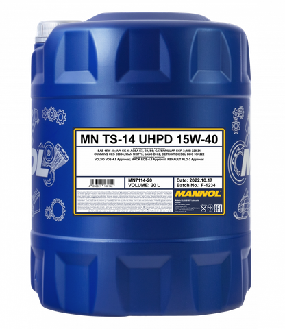 Mannol 7114 Nhớt Xe Tải Máy Dầu Tổng Hợp Cao Cấp - TS14 SHPD 15W-40 CJ4/SN ACEA E7/E9 MAN3775 Euro V