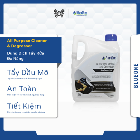 Tẩy Rửa Vệ Sinh Nhớt Cháy Dầu Mỡ Máy Móc Đa Năng - BlueOne All Purpose Cleaner And Degreaser [5L]