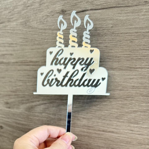 Set 10 mica hình BÁNH 2 TẦNG -MÀU BẠC.