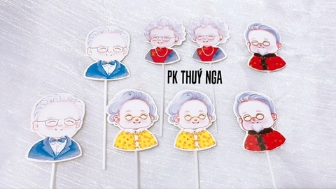 CAM-Set 8 cây cắm ông bà (giấy) xả kho (MUA 1 TẶNG 1).
