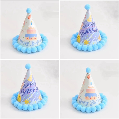 Set 10 mũ bông -XANH (size nhỏ 16X19cm) mix mẫu.