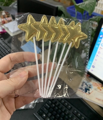 Set 60 cây sao da phồng VÀNG (cây nhựa) (10 gói -6 cây/gói).