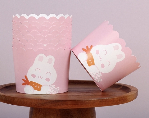 Set 50 cốc cupcake giấy  kt 6x5.5x7cm - màu HỒNG NHẠT.