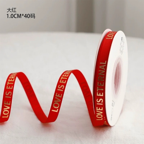 Ruybang LOVE IS ETERNAL nhỏ (1cm x 35m)-ĐỎ TƯƠI.