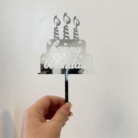 Set 10 mica hình BÁNH 2 TẦNG -MÀU BẠC.