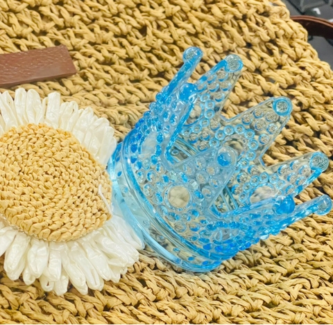 Vương miện trong suốt size nhỏ (5.8x5.5x7.5cm)-XANH.